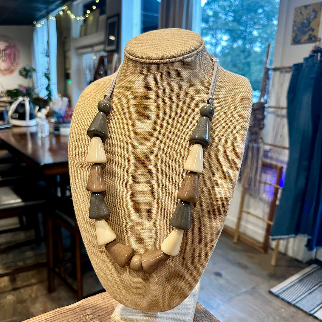 Neutral Tagua Nut Necklace