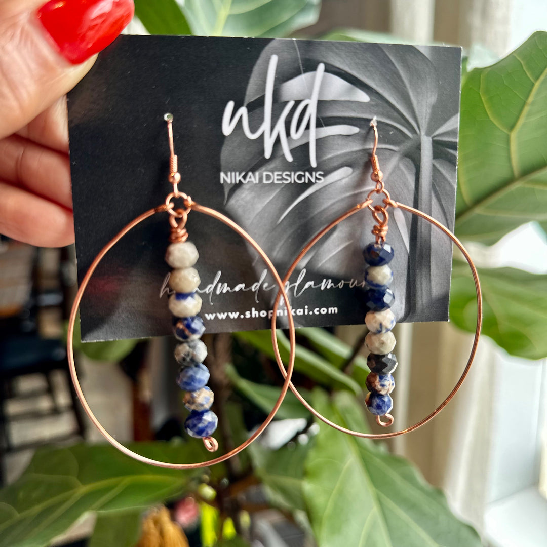 Copper + Sodalite Earrings