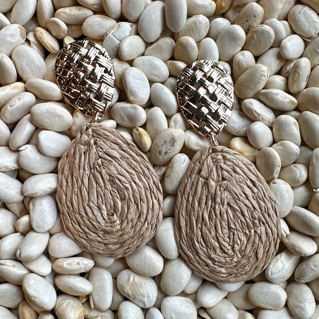 Bali Earrings -Natural/Gold
