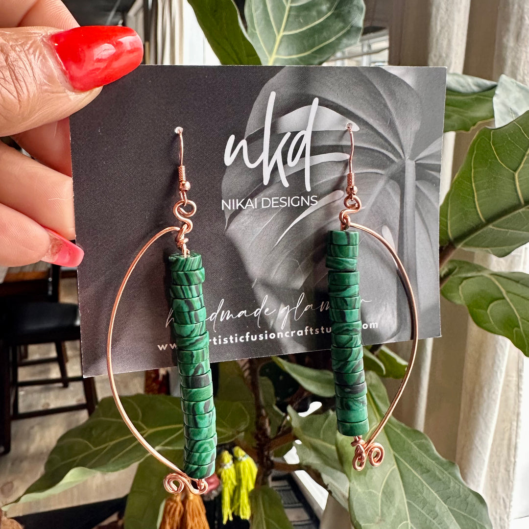 Copper + Malachite Earrings