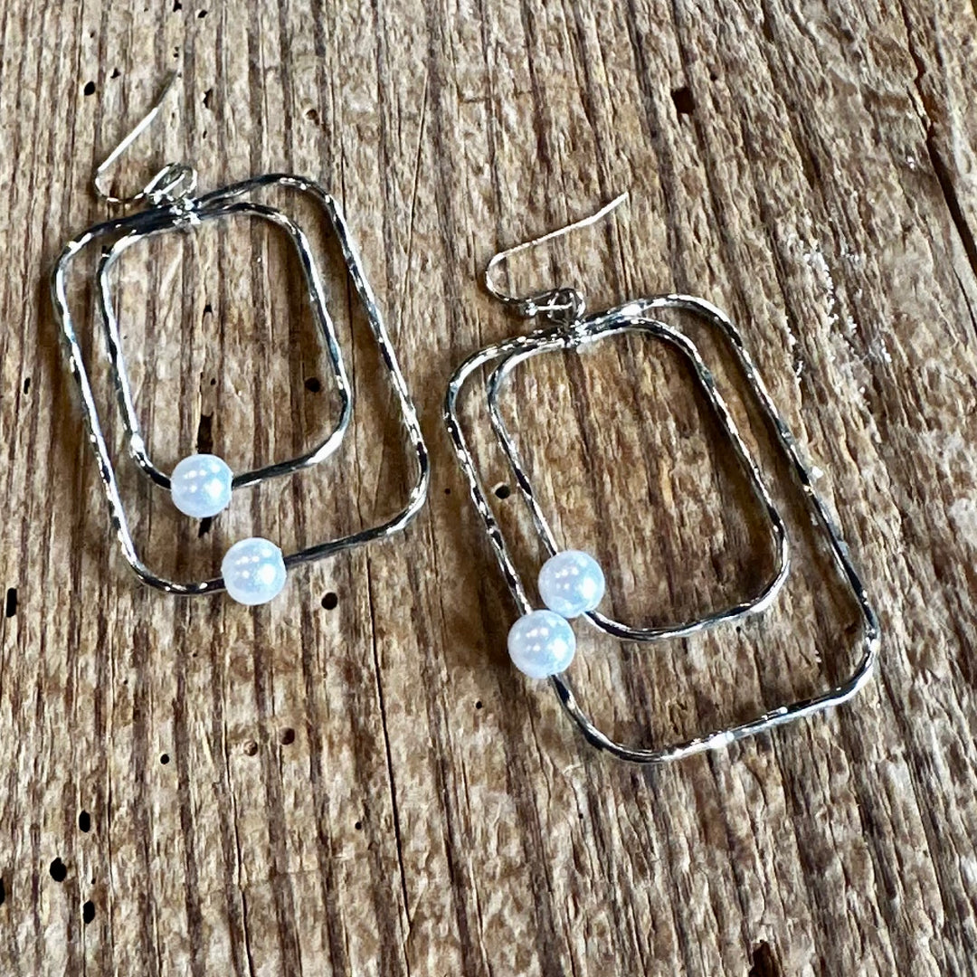 A Touch of Pearl Earrings - Silver