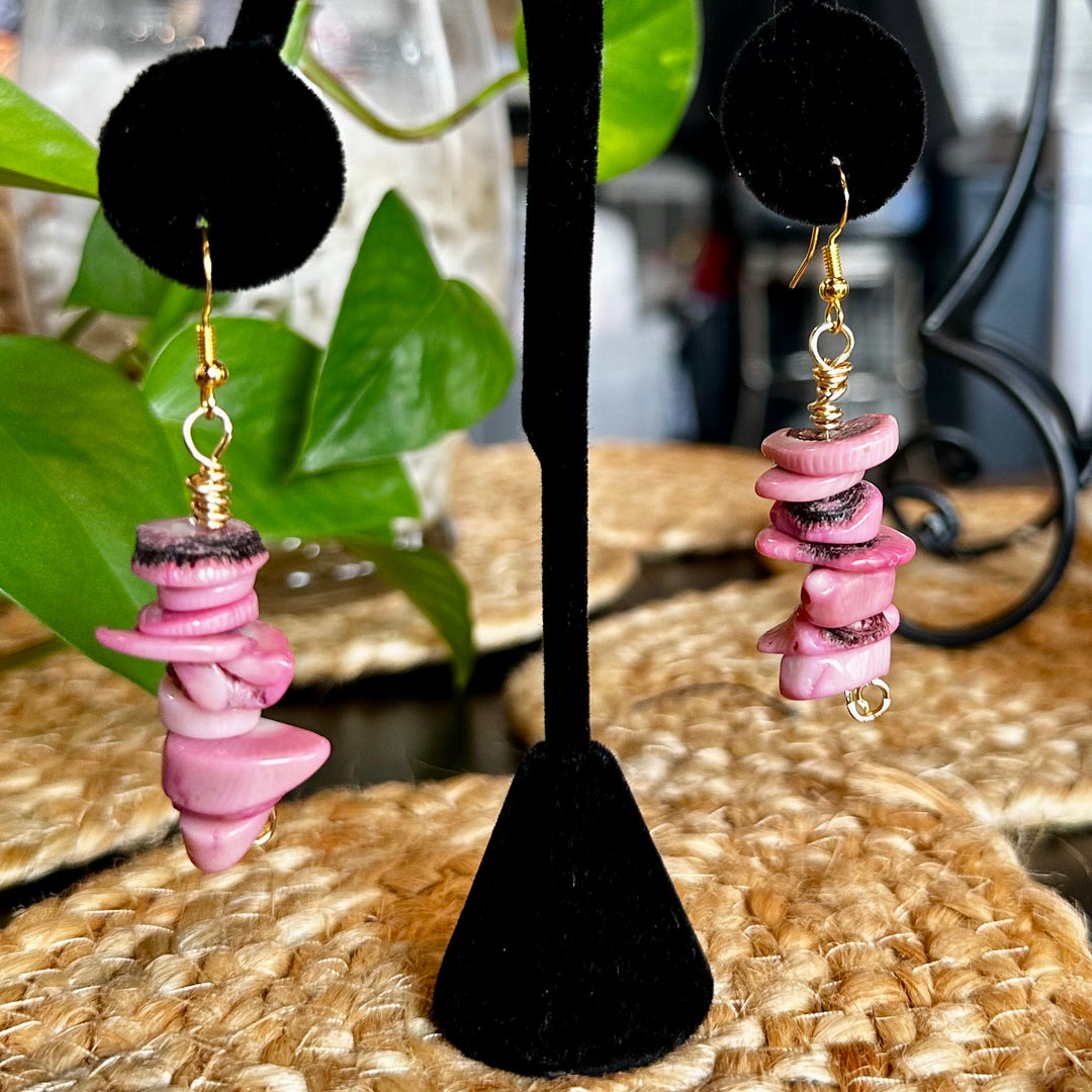 Pink Coral Drop Earrings