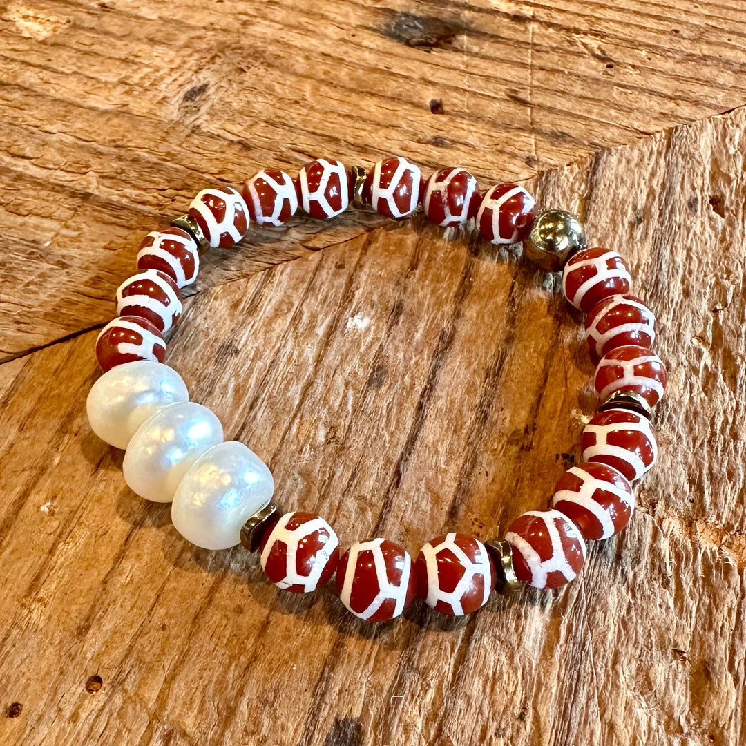 Pearl + Red/Cream Jade