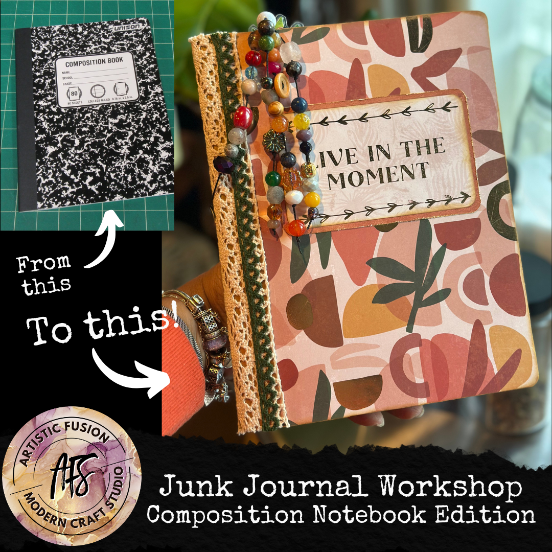 Junk Journal Workshop - Altered Composition Notebook – Artistic