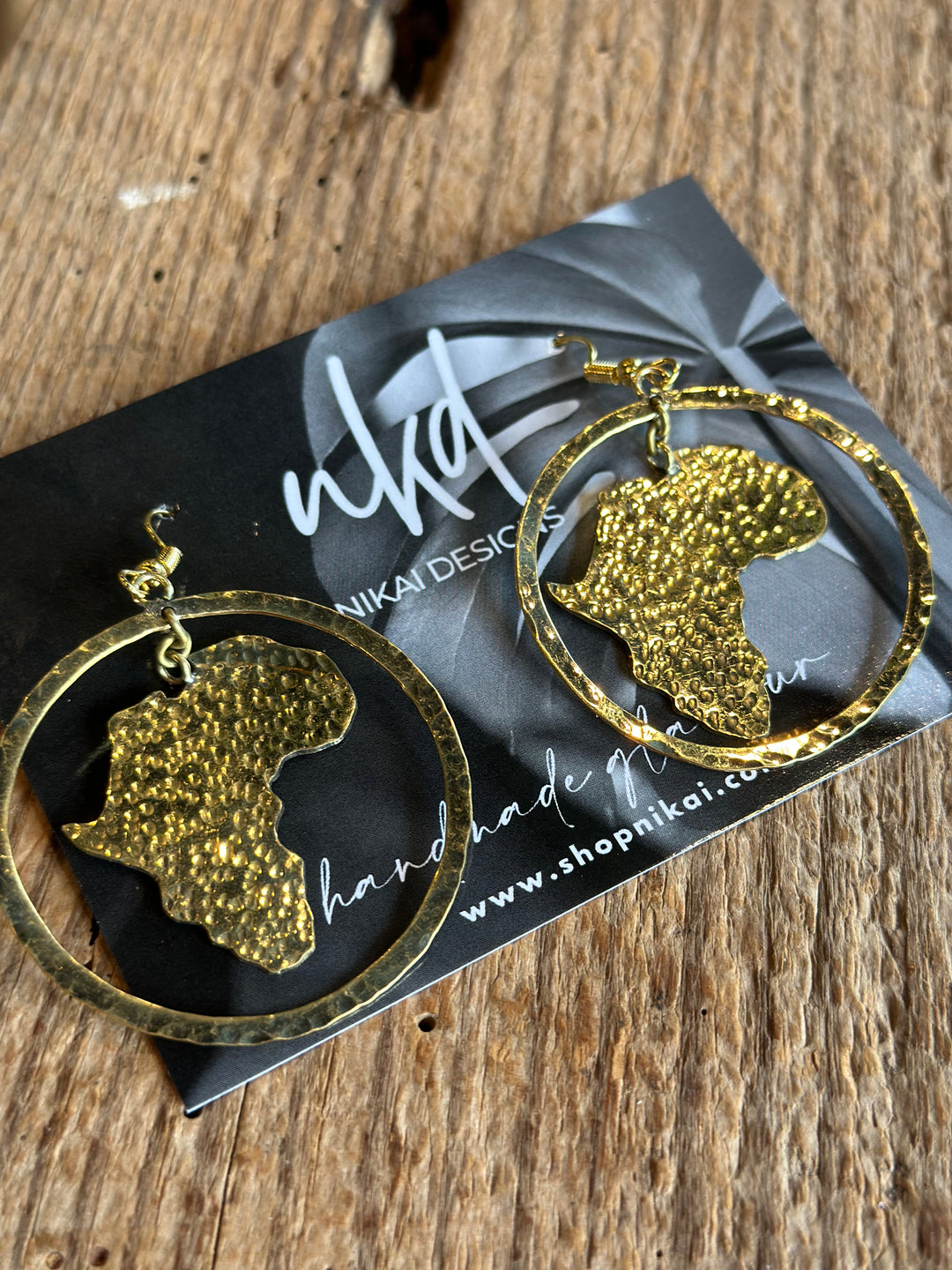 Brass Statement Earrings - Africa