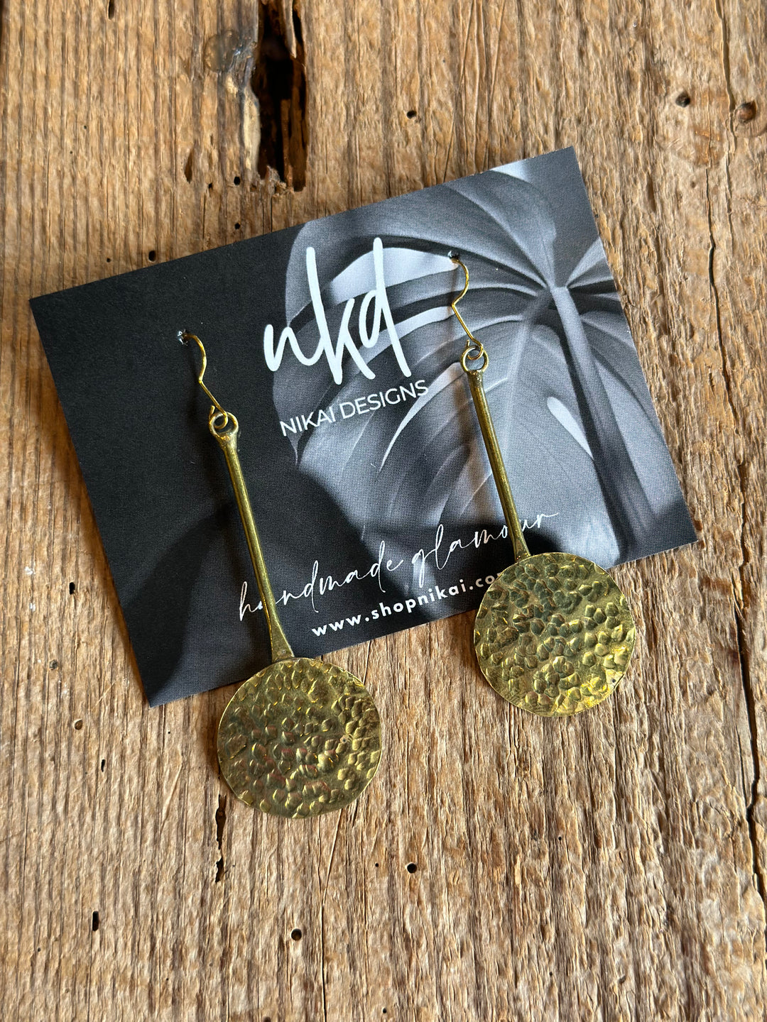 Brass Statement Earrings - Circle