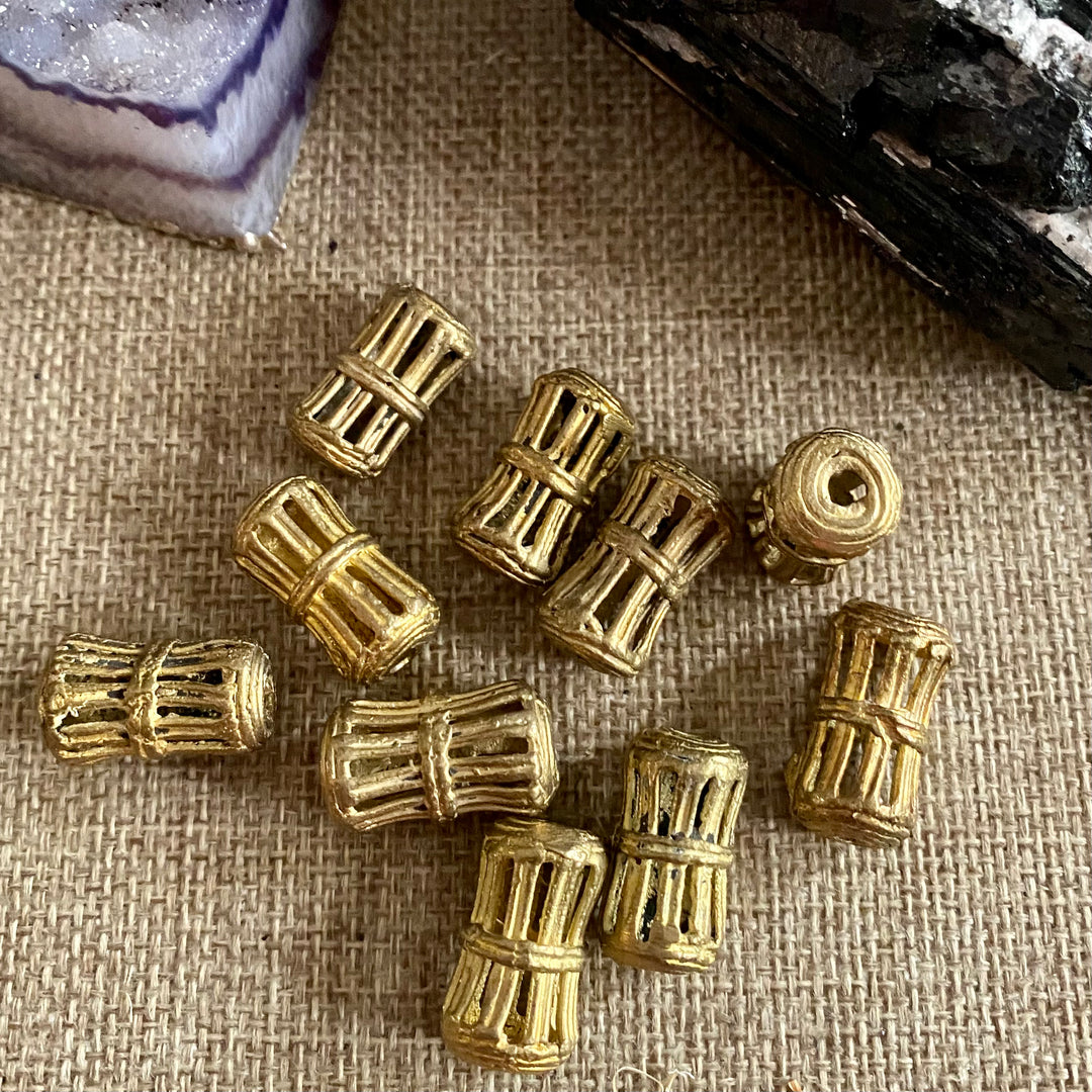 AFRICAN BRASS BEADS - (Style #09) Spacers/Loose Beads