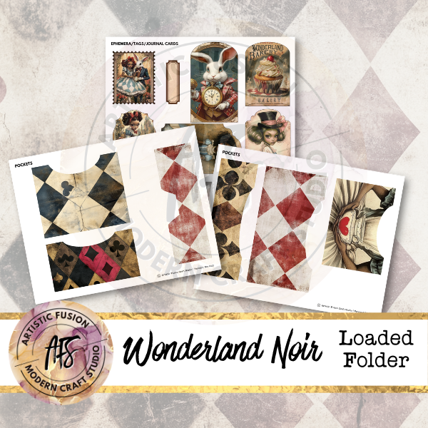 Wonderland Noir -  Loaded Folder Printable Kit