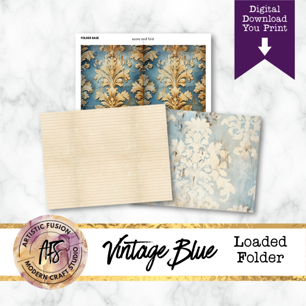 Vintage Blue -  Loaded Folder Printable Kit