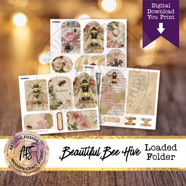 Beautiful Bee Hive-  Loaded Folder Printable Kit