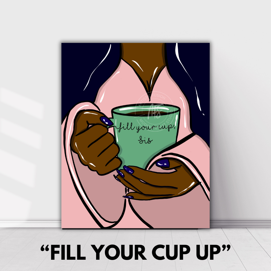 GRAB N' GO CANVAS PAINT KIT - Fill Your Cup Up