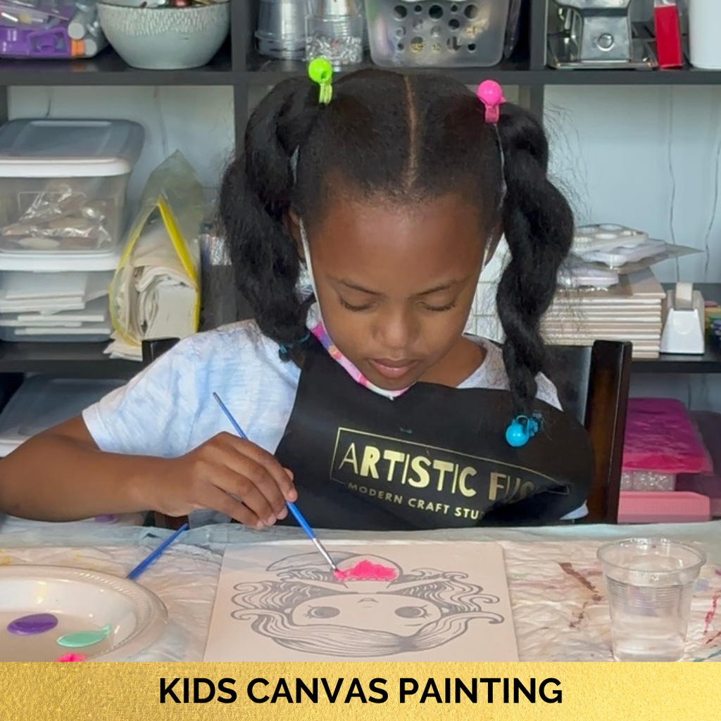 4:15 – 5:30pm Kids Holiday Canvas Paint Session (Ages 6 – 13