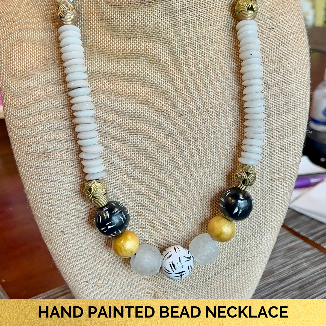 PAINTED WOOD BEAD NECKLACE SESSION