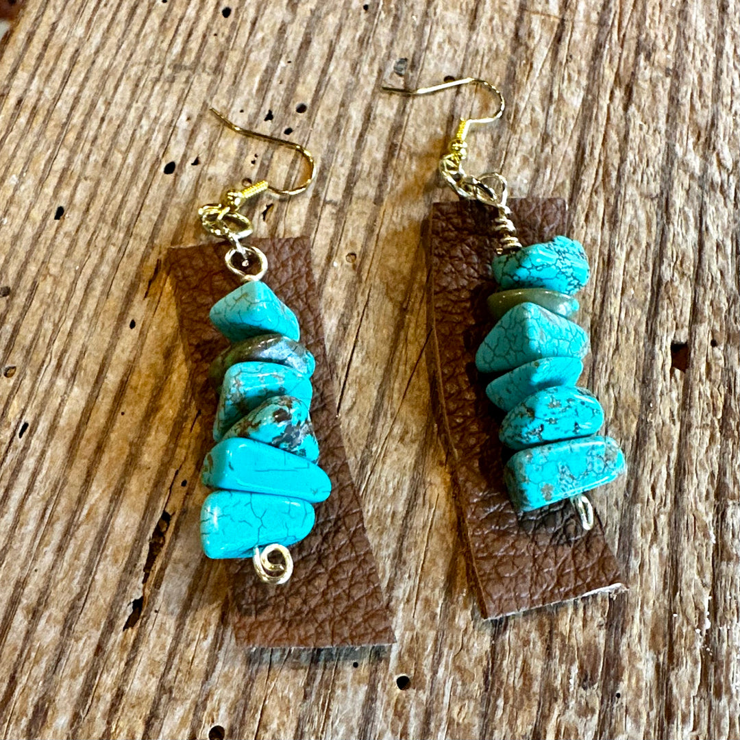 Howlite & Leather Earrings