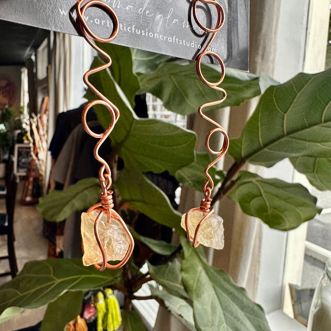 Copper + Citrine Earrings
