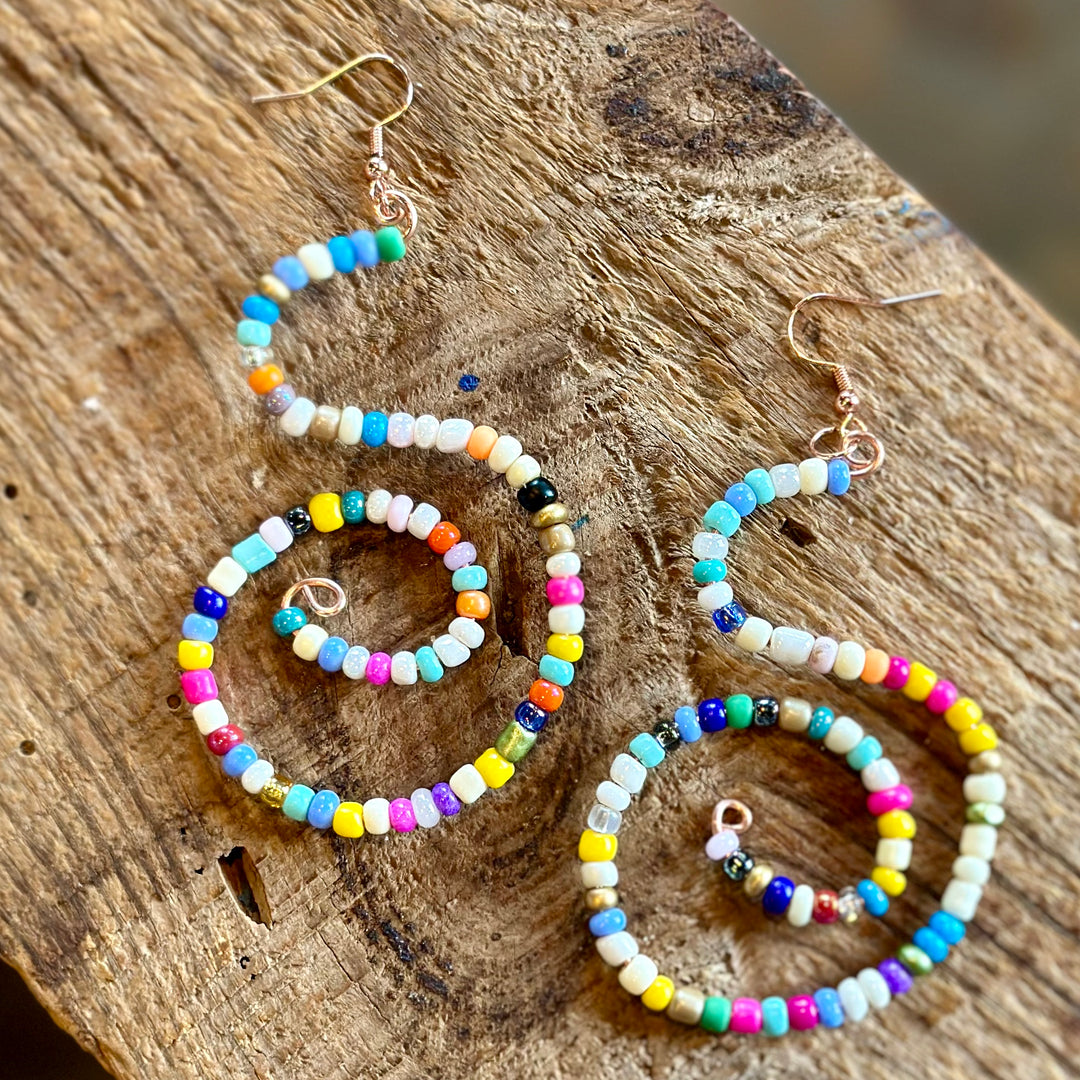 Multi Color Beaded Earrings