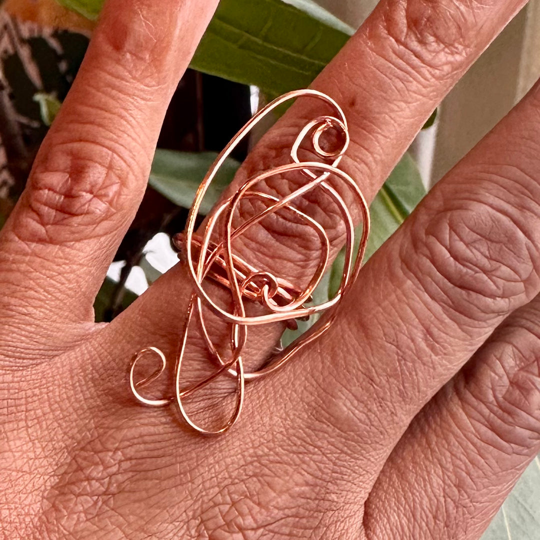 Copper Abstract Ring