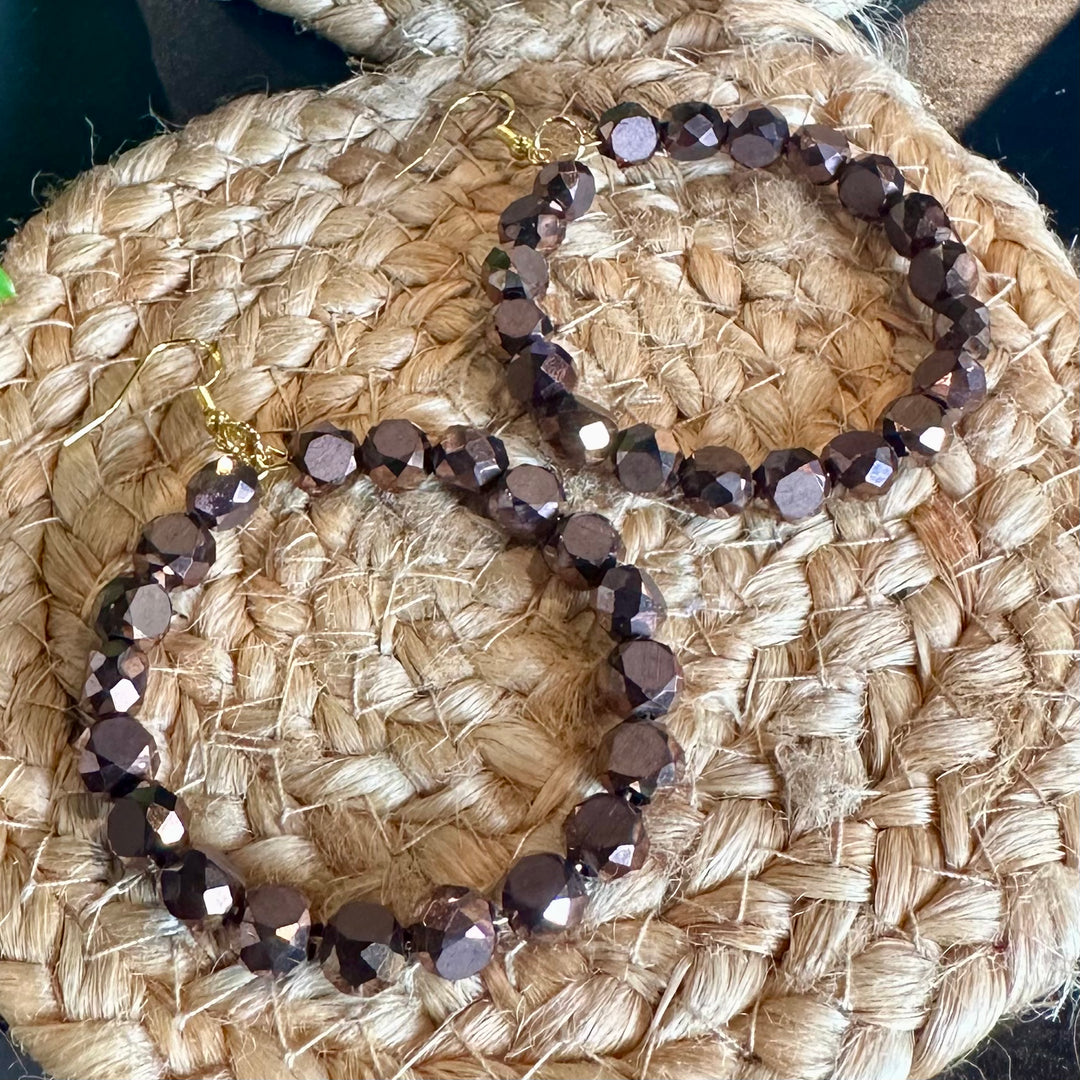 Chocolate Crystal Earrings