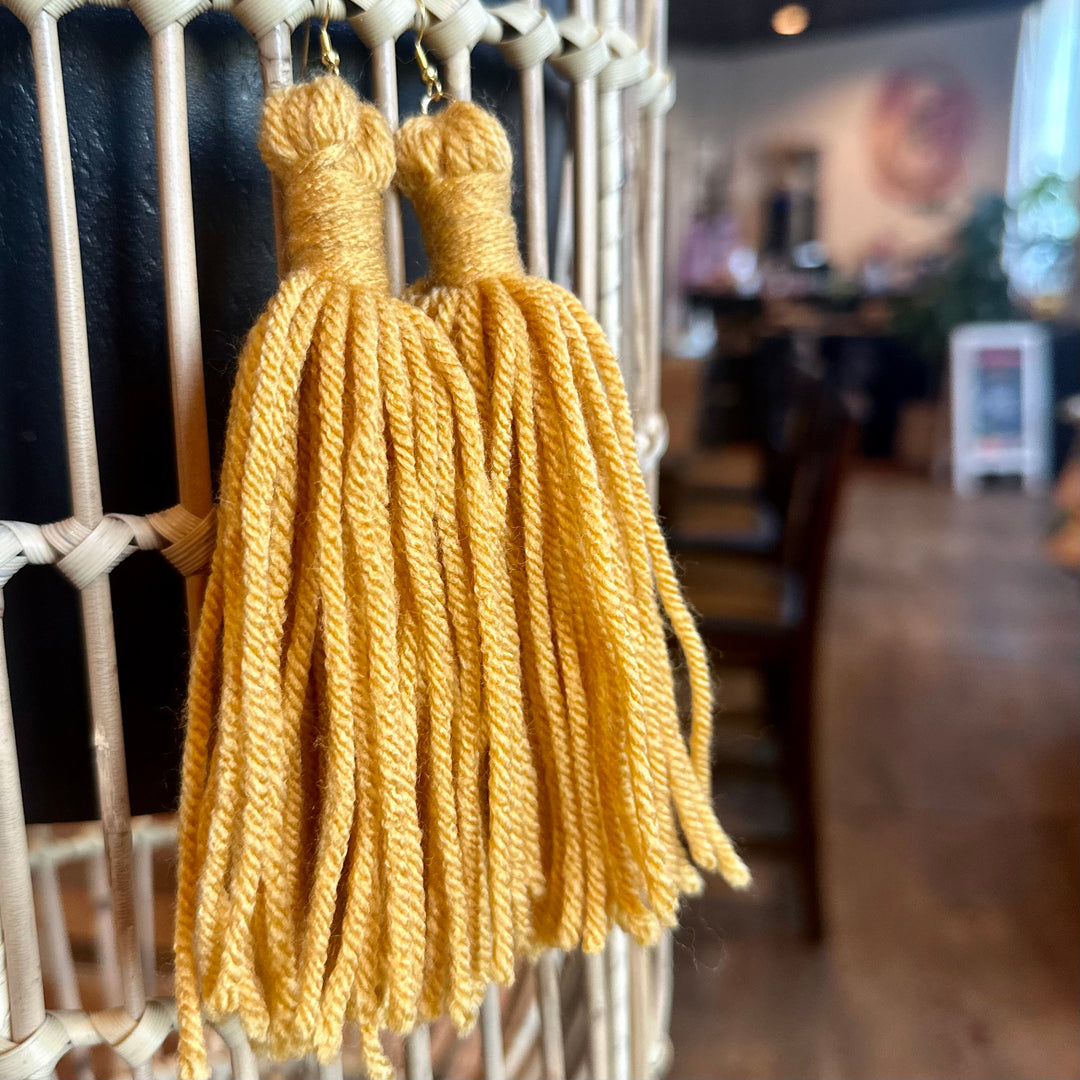 'Laya' - Mustard Yarn Earrings