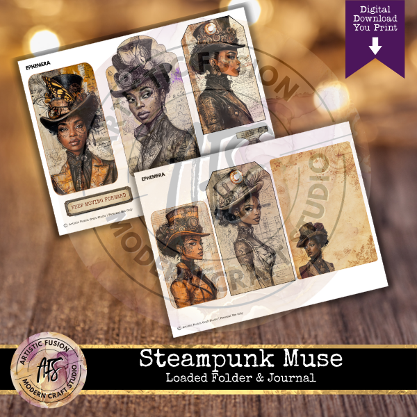 Steampunk Muse - Loaded Folder Printable Kit – Artistic Fusion Craft Studio