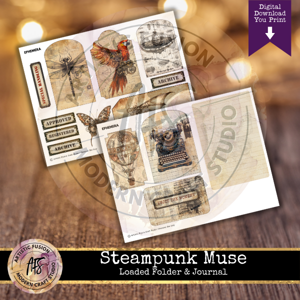 Steampunk Muse  -  Loaded Folder Printable Kit