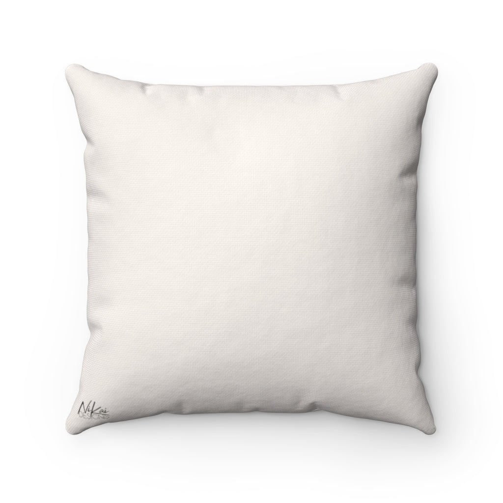 'My soul is happy.'  Spun Polyester Pillow