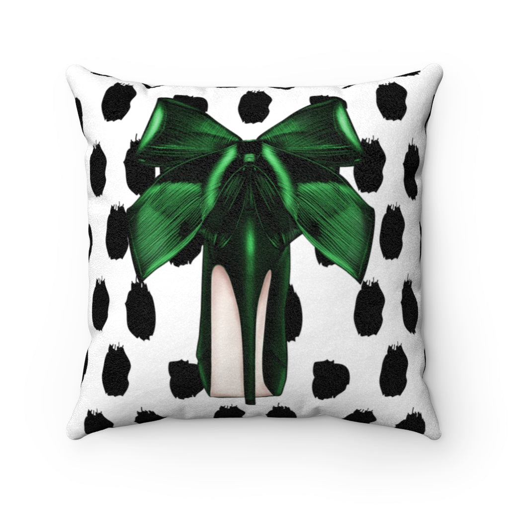 'Step into my Shoes' - Emerald Faux Suede Pillow