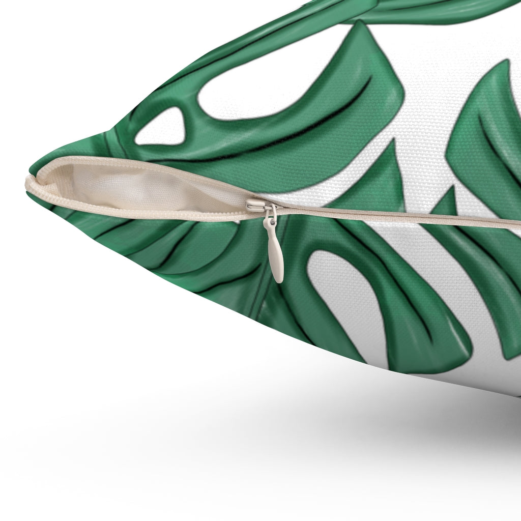 'Pretty Monstera' -  Spun Polyester Pillow