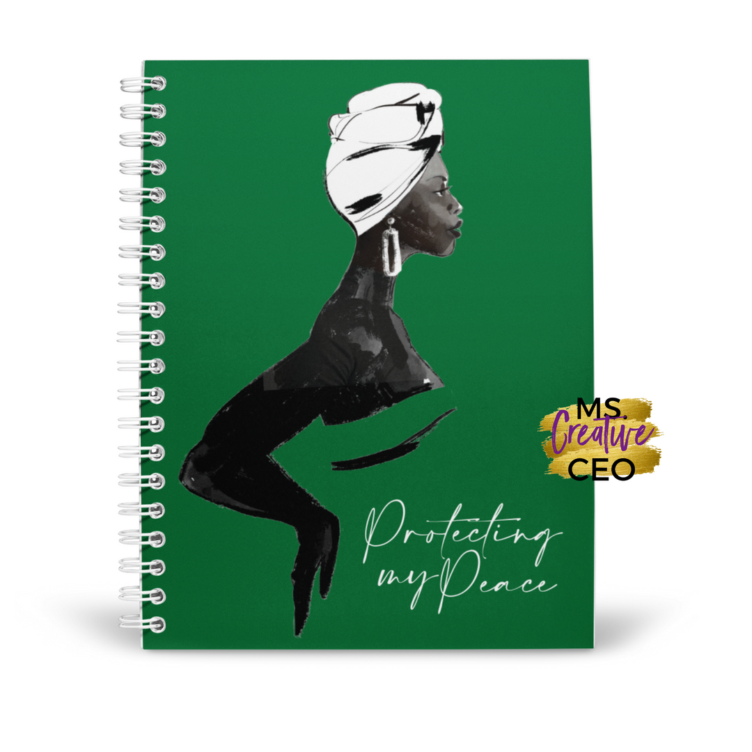'Protecting my Peace' Spiral Bound Lined Notebook