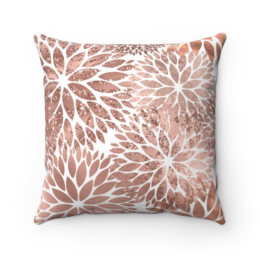 Dahlia - Rose Gold Spun Polyester Pillow