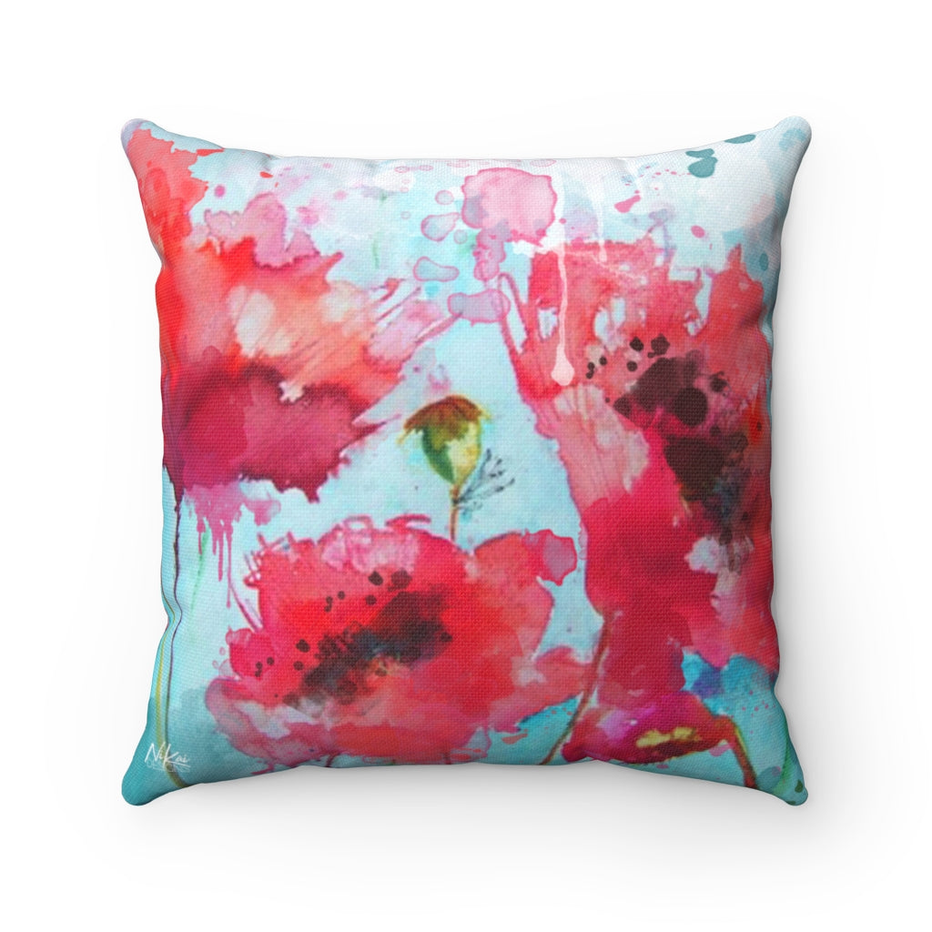 'Poppies III' -  Spun Polyester Pillow