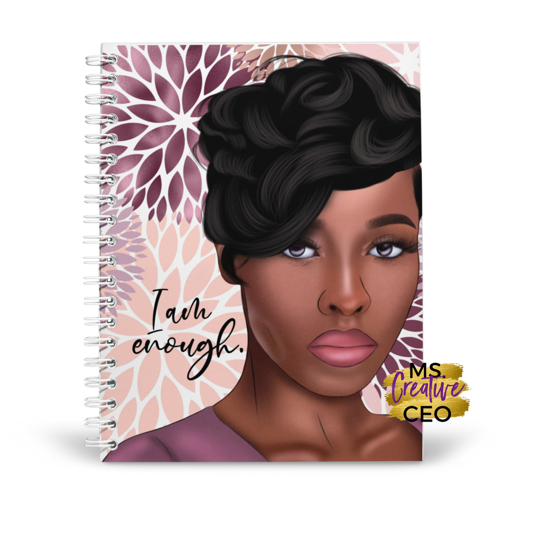 'I Am Enough' Spiral Bound Lined Notebook