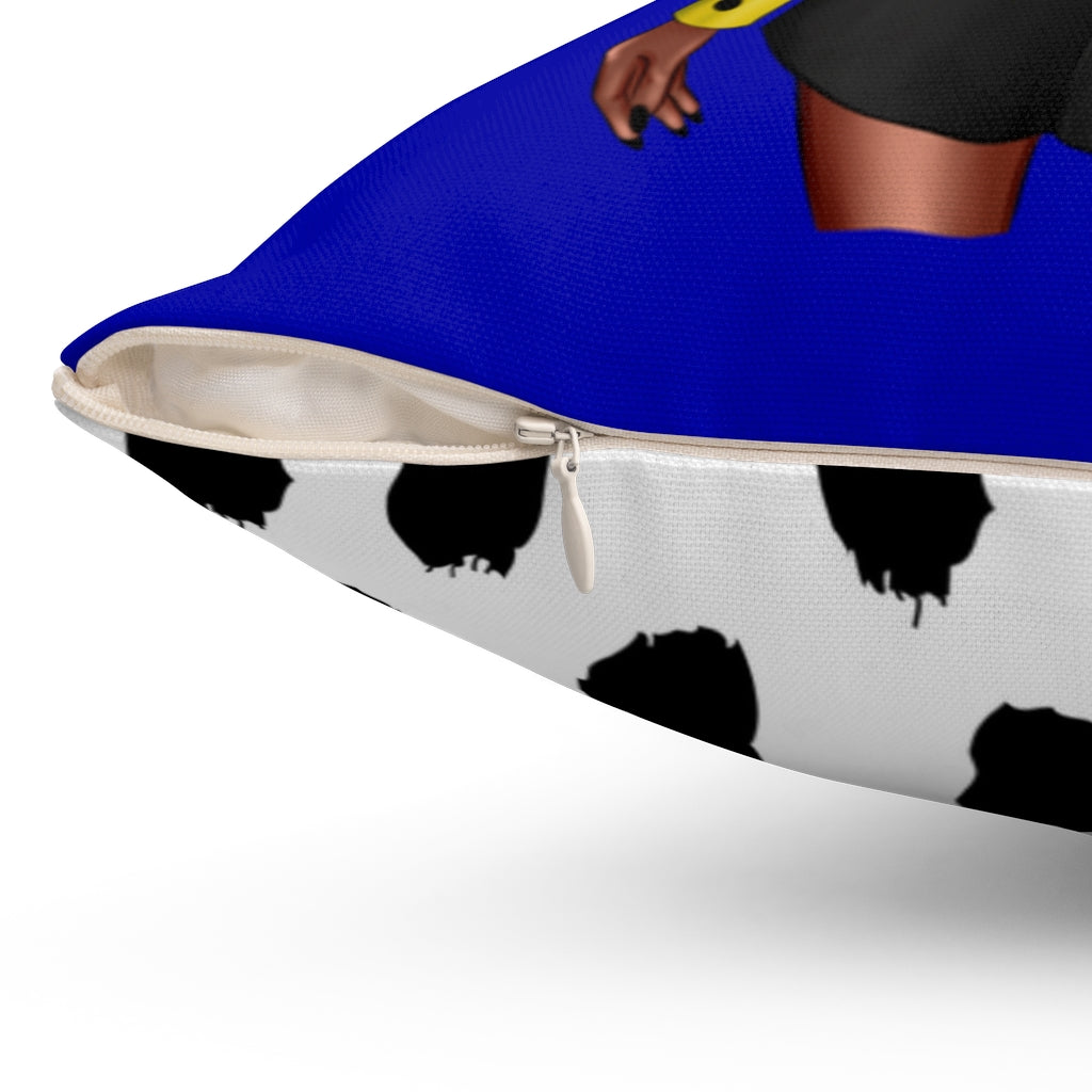 'Bow Beauty' - Royal Blue Spun Polyester Pillow