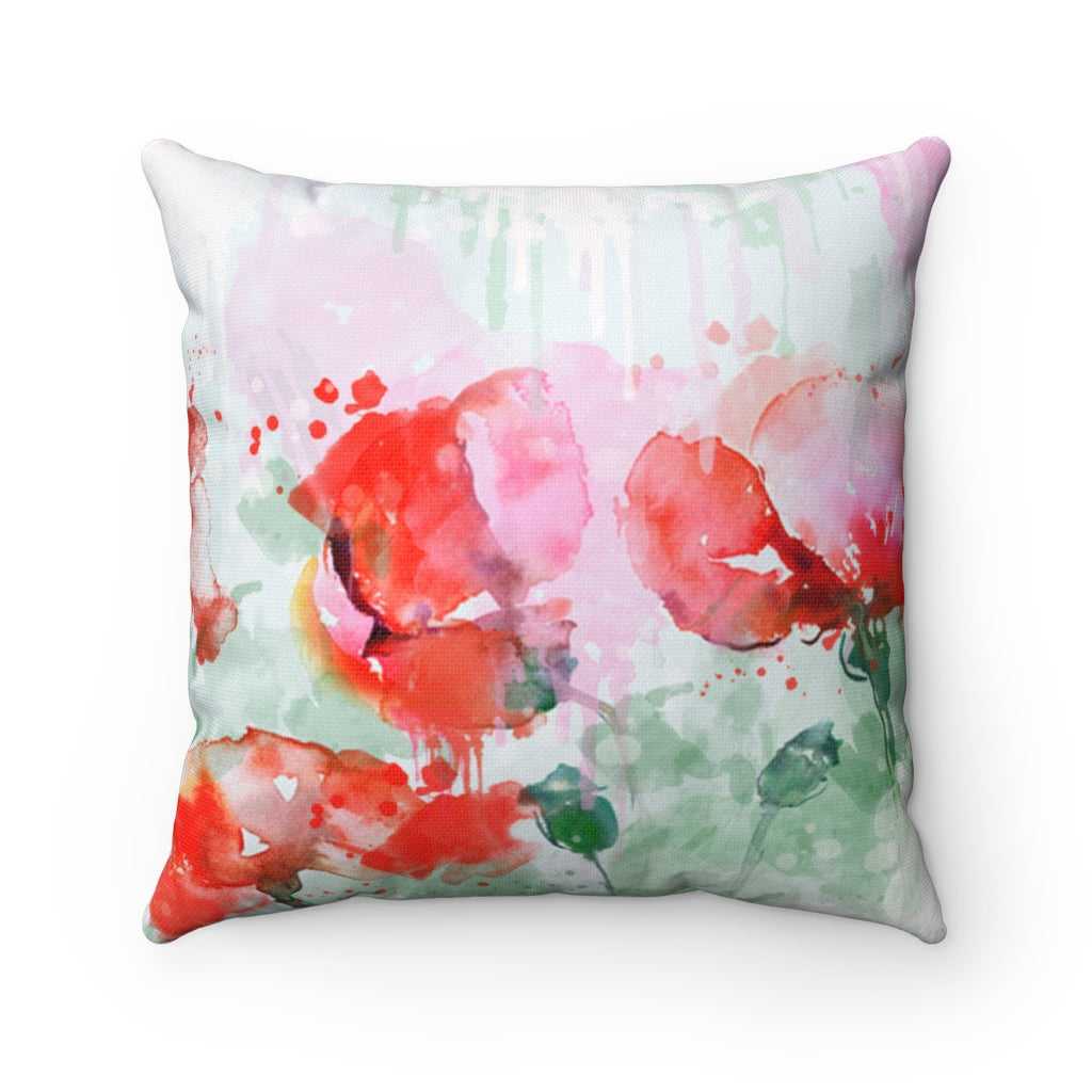 'Poppies IV' -  Spun Polyester Pillow
