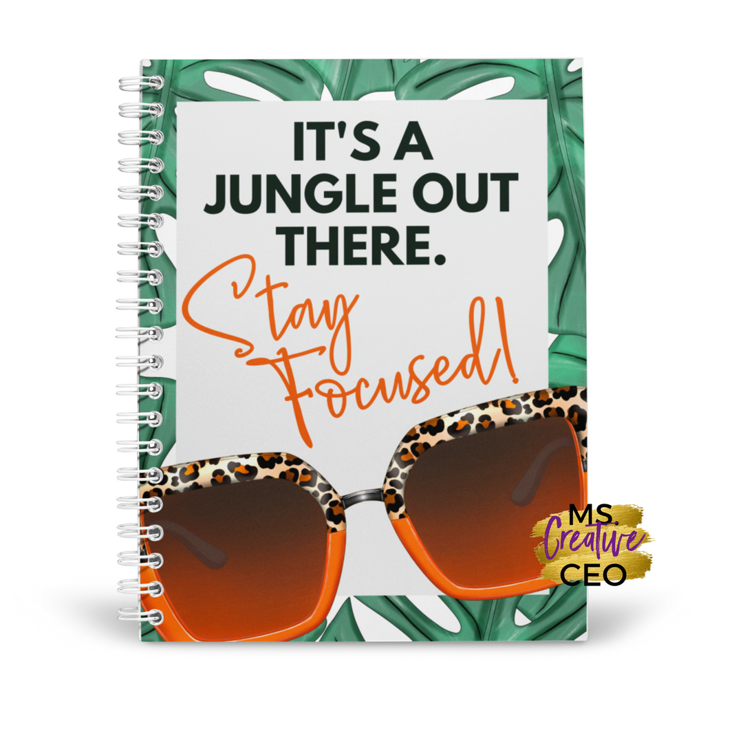 'It's a Jungle Out There' Melanin Spiral Bound Lined Notebook