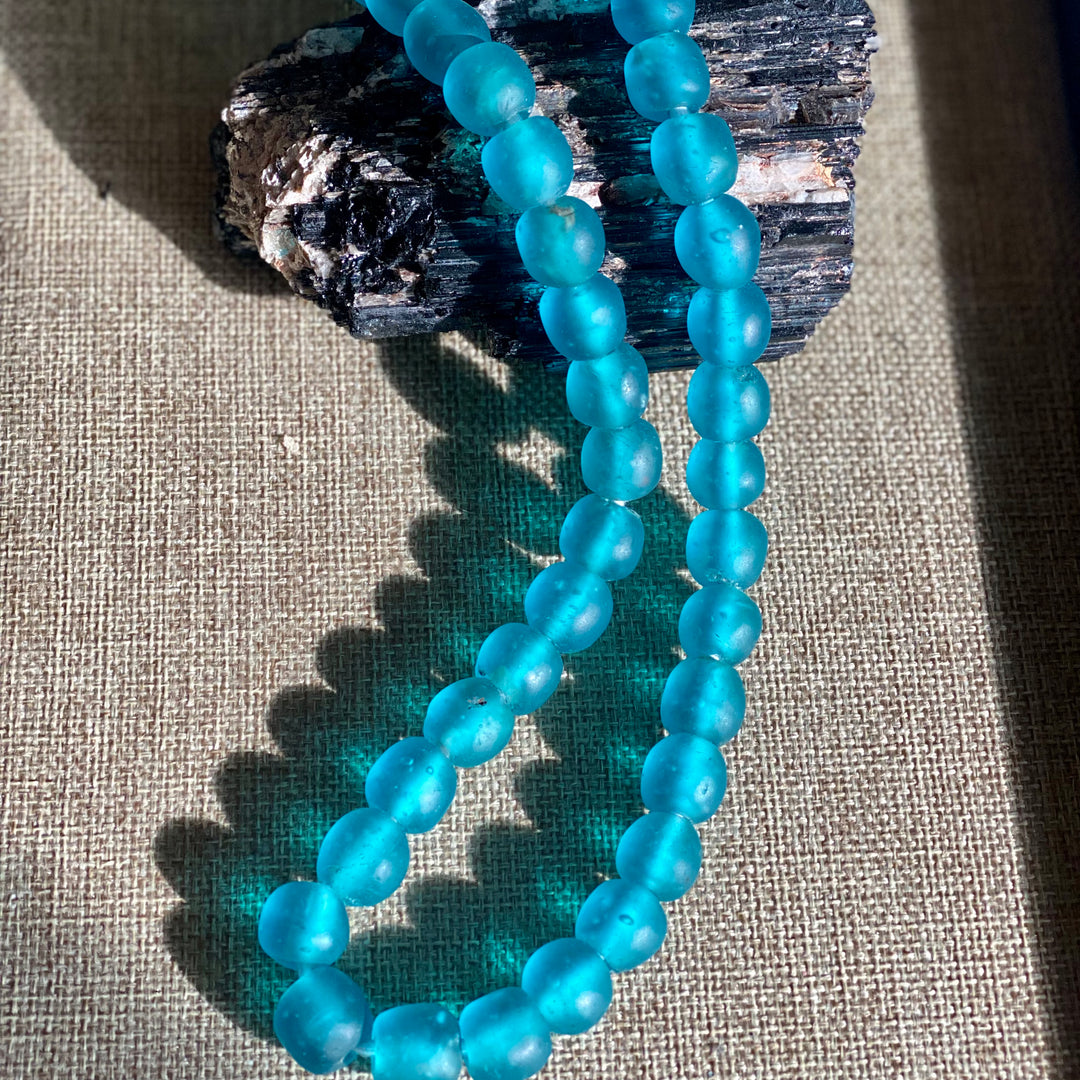 Turquoise Recycled African Glass - 12mm