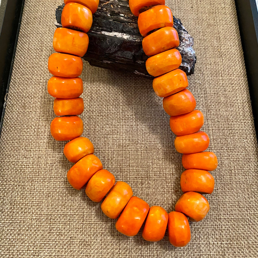 Orange Bone Beads - Full Strand 20x15mm