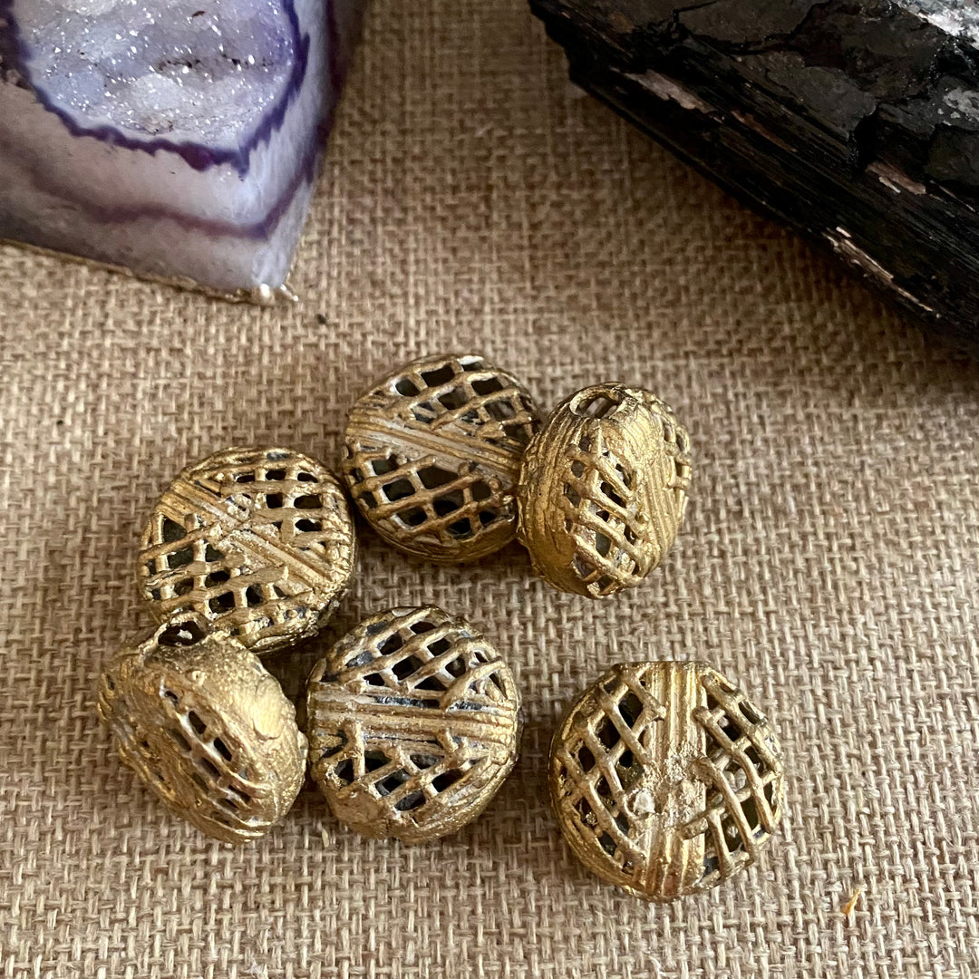 AFRICAN BRASS BEADS - (Style #61) Spacers/Loose Beads