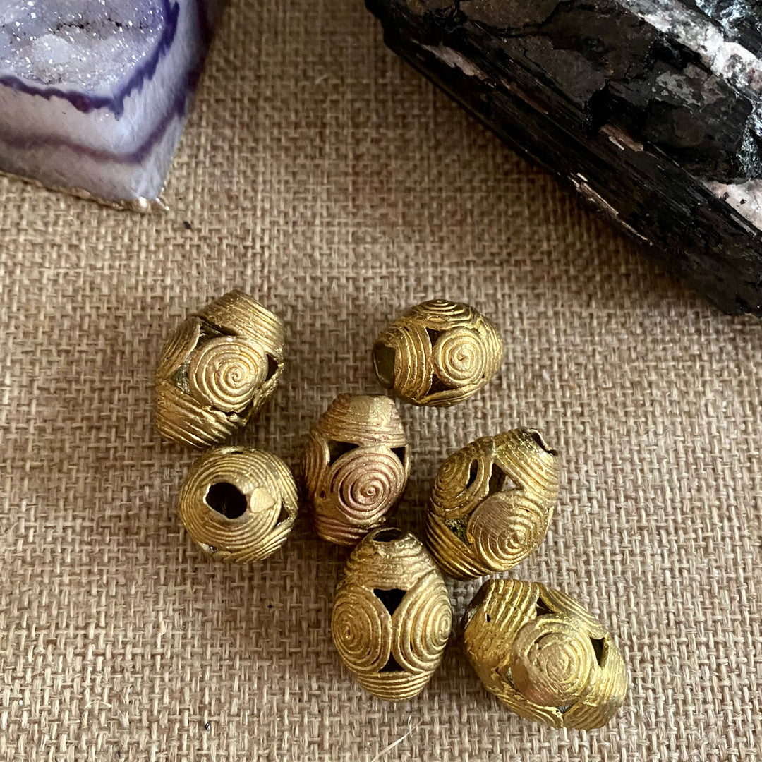 AFRICAN BRASS BEADS - (Style #17) Spacers/Loose Beads