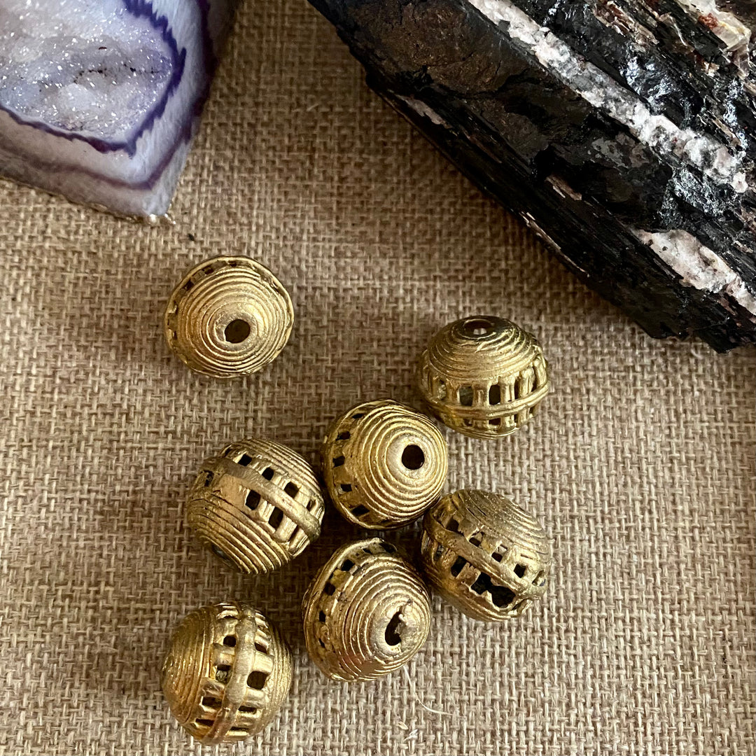 AFRICAN BRASS BEADS - (Style #40) Spacers/Loose Beads