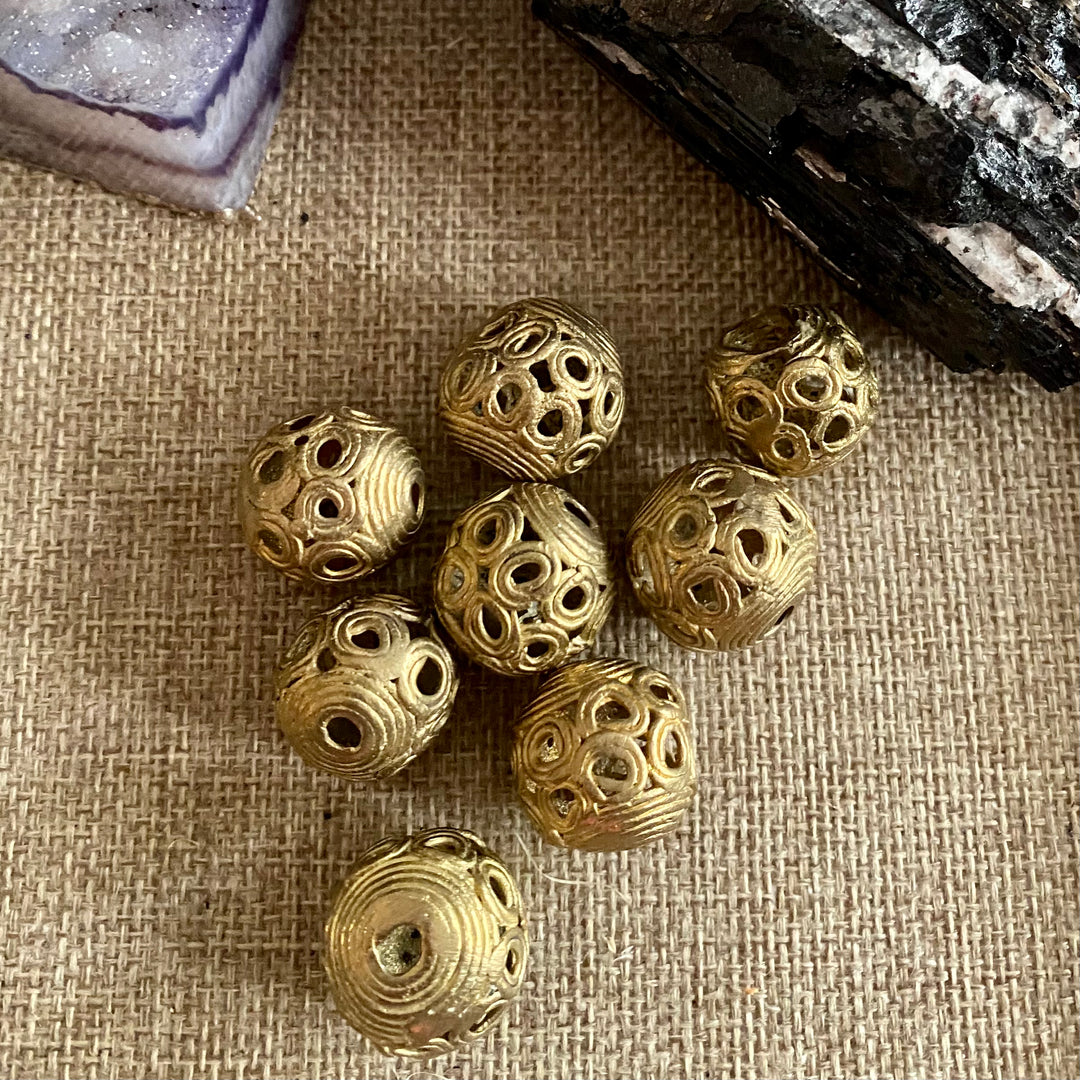 AFRICAN BRASS BEADS - (Style #45) Spacers/Loose Beads
