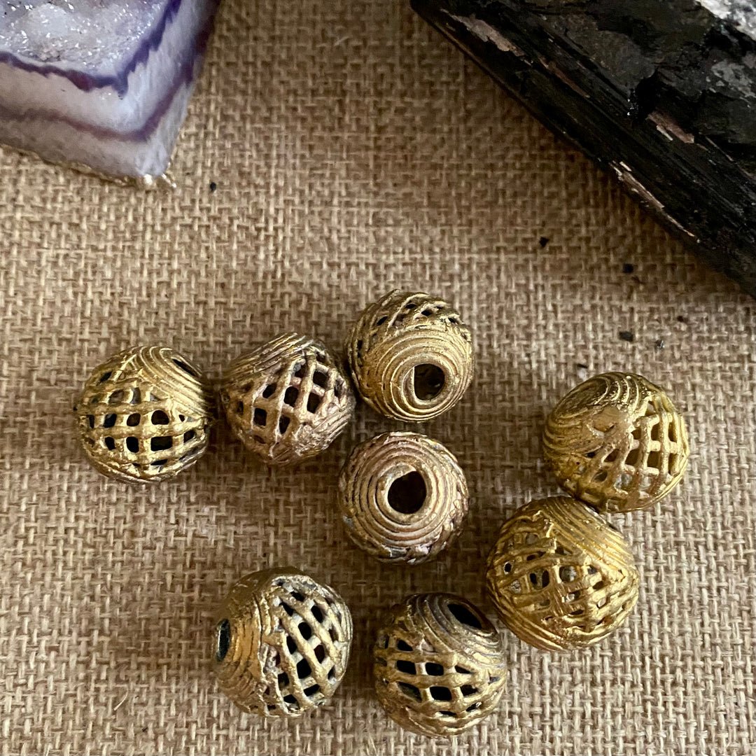 AFRICAN BRASS BEADS - (Style #21) Spacers/Loose Beads