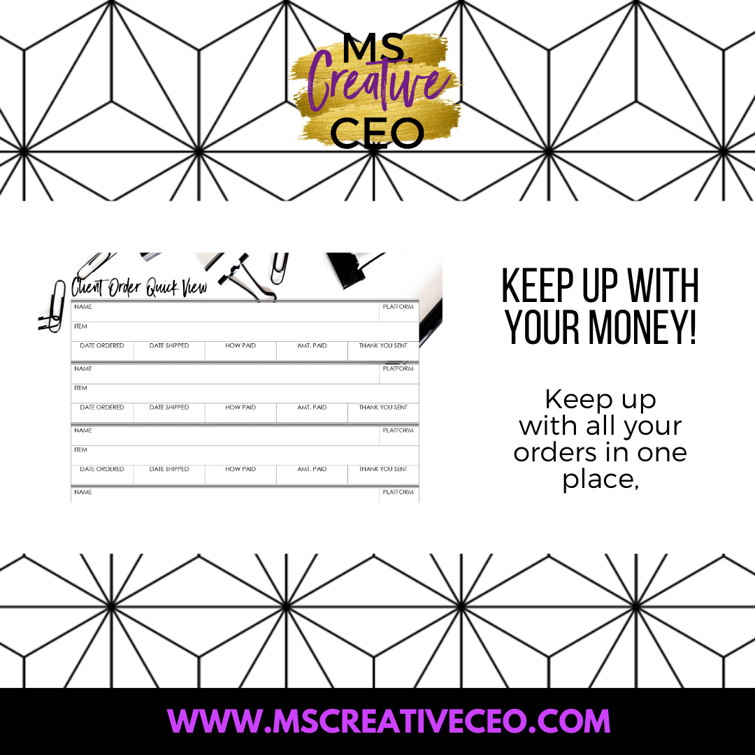 Ms. Creative CEO - Client Quick List Worksheet