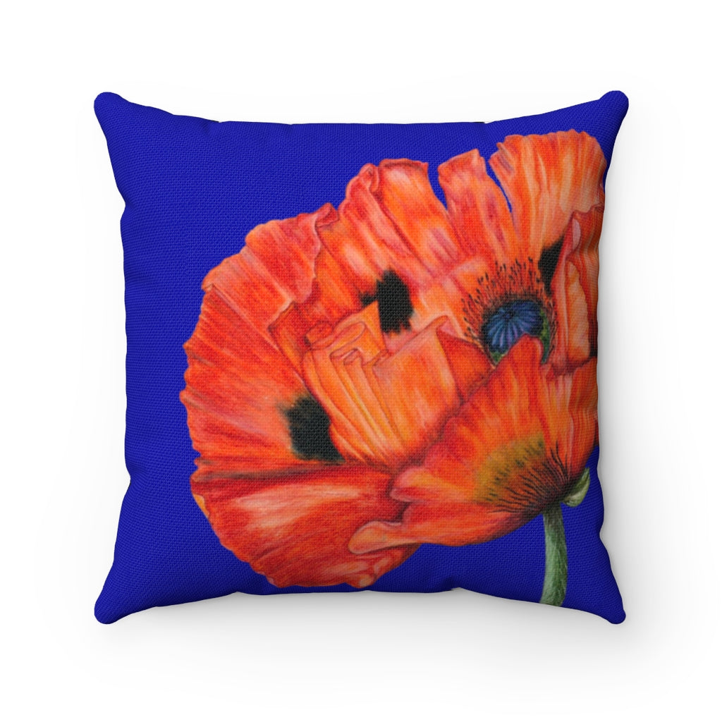 'Poppy Passion' - Royal Spun Polyester Pillow