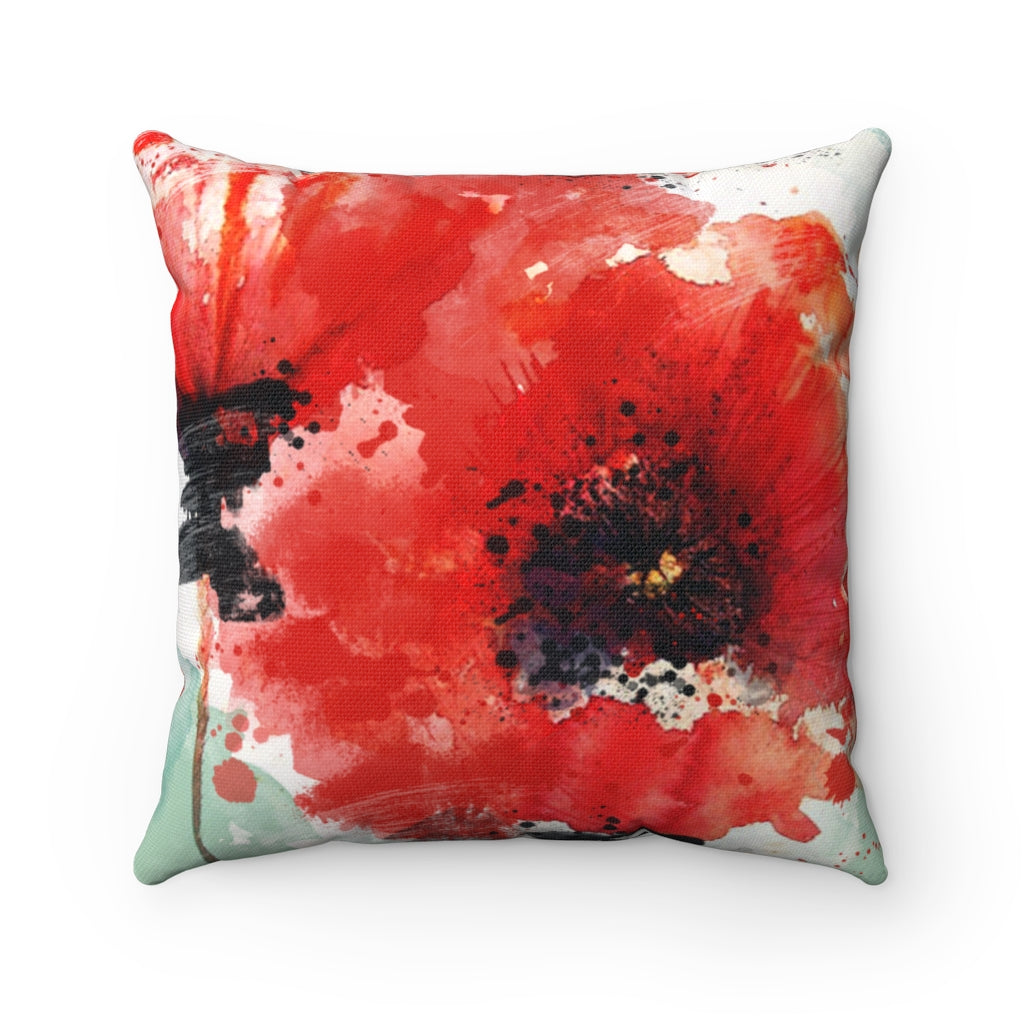 'Poppies II' -  Spun Polyester Pillow