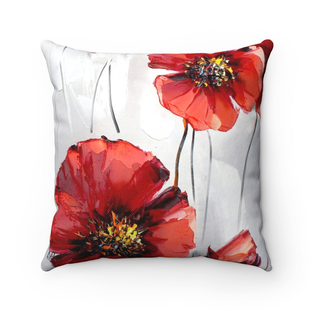 'Poppies' -  Spun Polyester Pillow