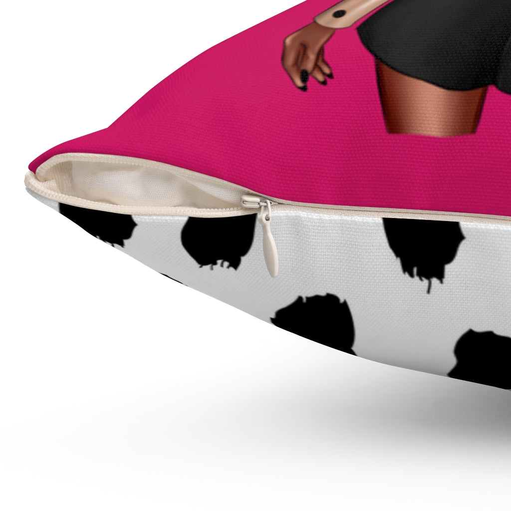 'Bow Beauty' - Haute Pink Spun Polyester Pillow