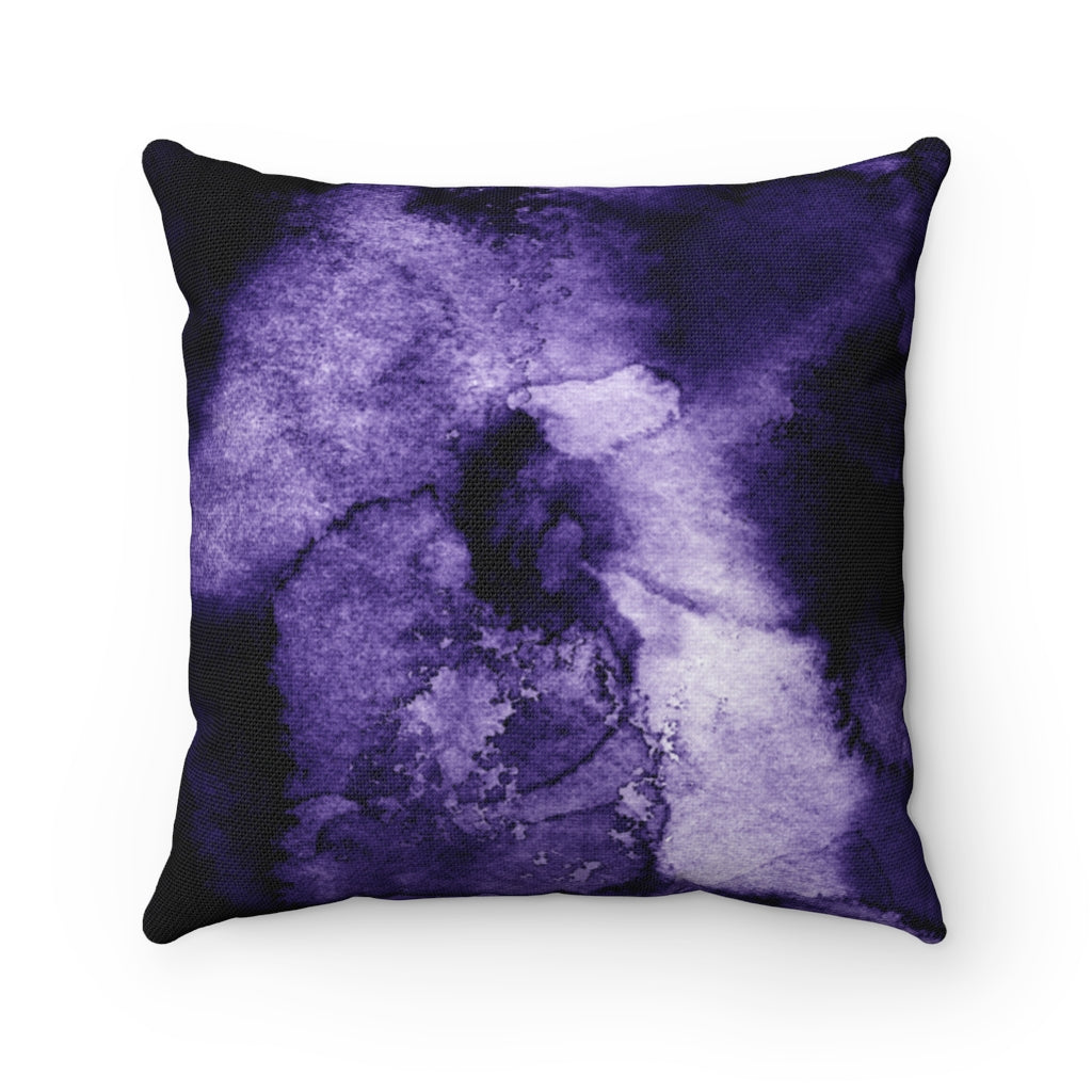 Watercolor - Purple Spun Polyester Pillow