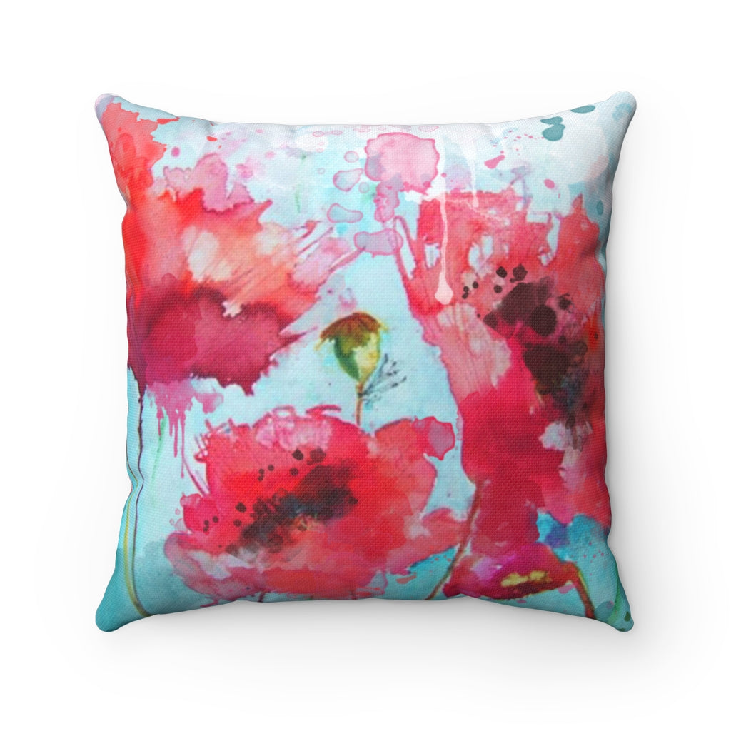 'Poppies III' -  Spun Polyester Pillow