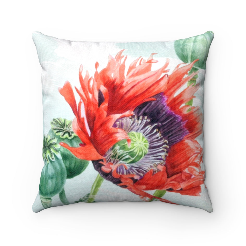 'Poppies V' -  Spun Polyester Pillow